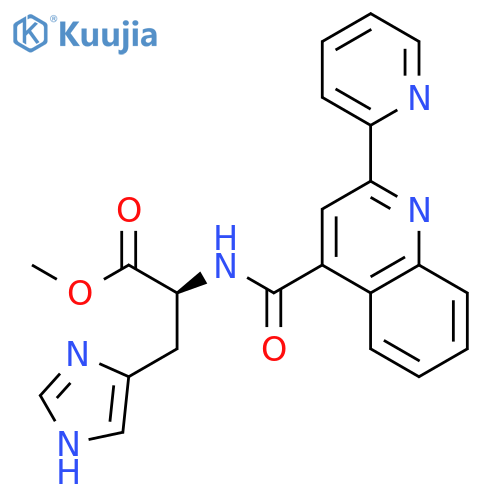 L-Histidine, N-[[2-(2-pyridinyl)-4-quinolinyl]carbonyl]-, methyl ester structure