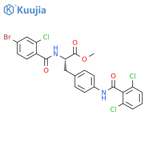 L-Phenylalanine,N-(4-bromo-2-chlorobenzoyl)-4-[(2,6-dichlorobenzoyl)amino]-, methylester structure