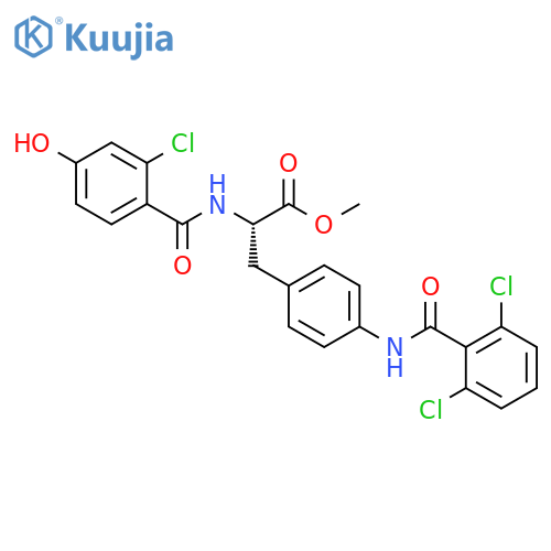 L-Phenylalanine,N-(2-chloro-4-hydroxybenzoyl)-4-[(2,6-dichlorobenzoyl)amino]-, methylester structure