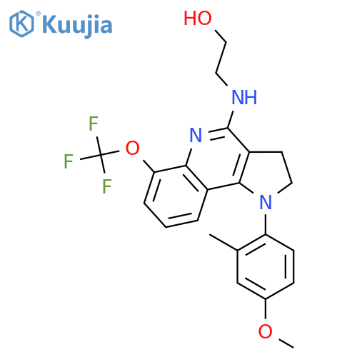 2-[1-(4-Methoxy-2-methylphenyl)-6-(trifluoromethoxy)-2,3-dihydro-1H-pyrrolo[3,2-c]quinolin-4-ylamino]ethanol structure