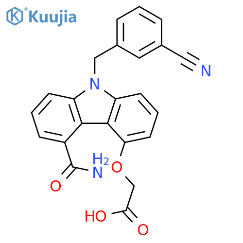 Acetic acid,[[5-(aminocarbonyl)-9-[(3-cyanophenyl)methyl]-9H-carbazol-4-yl]oxy]- structure