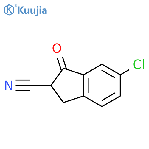 6-CHLORO-2,3-DIHYDRO-1-OXO-1H-INDENE-2-CARBONITRILE structure