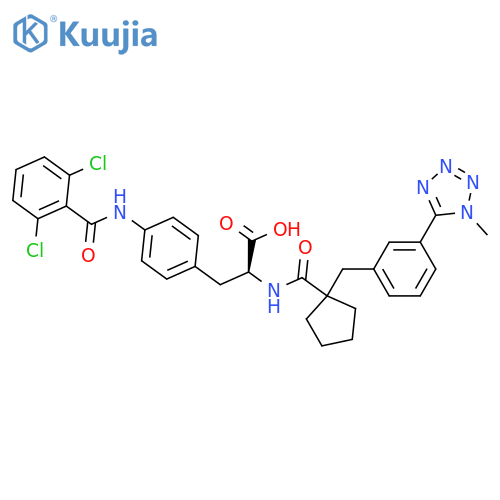 L-Phenylalanine,4-[(2,6-dichlorobenzoyl)amino]-N-[[1-[[3-(1-methyl-1H-tetrazol-5-yl)phenyl]methyl]cyclopentyl]carbonyl]- structure