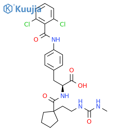 L-Phenylalanine,4-[(2,6-dichlorobenzoyl)amino]-N-[[1-[2-[[(methylamino)carbonyl]amino]ethyl]cyclopentyl]carbonyl]- structure