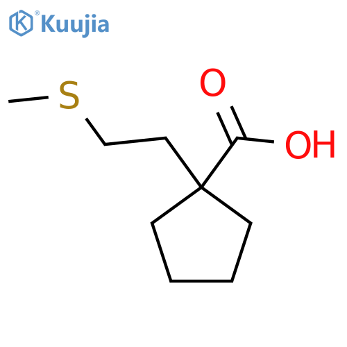 1-2-(methylsulfanyl)ethylcyclopentane-1-carboxylic acid structure