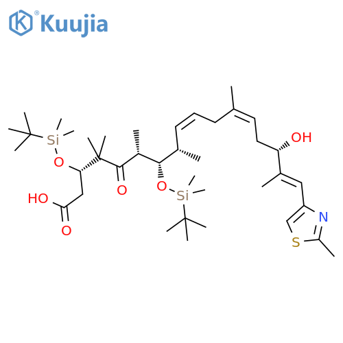 (3S,6R,7S,8S,15S)(9Z,12Z,16E)-3,7-bis(1,1,2,2-tetramethyl-1-silapropoxy)-15-hydroxy-4,4,6,8,12,16-hexamethyl-17-(2-methyl(1,3-thiazol-4-yl))-5-oxoheptadeca-9,12,16-trienoic acid structure