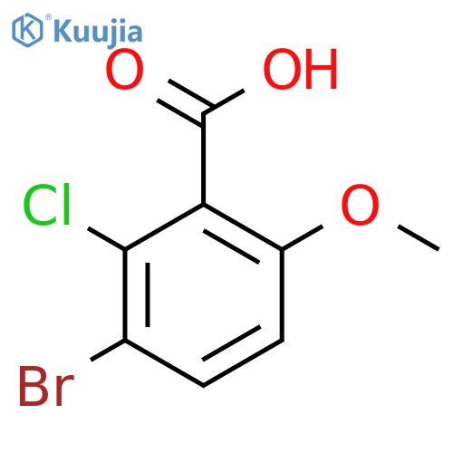5-Bromo-6-chloro-2-methoxybenzoic acid structure