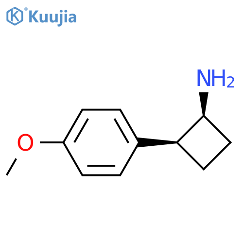 rac-(1R,2R)-2-(4-methoxyphenyl)cyclobutan-1-amine structure