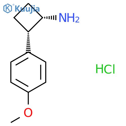 rac-(1R,2R)-2-(4-methoxyphenyl)cyclobutan-1-amine hydrochloride, cis structure