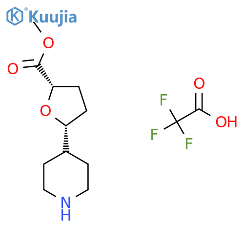 rac-methyl (2R,5S)-5-(piperidin-4-yl)oxolane-2-carboxylate, trifluoroacetic acid, cis structure