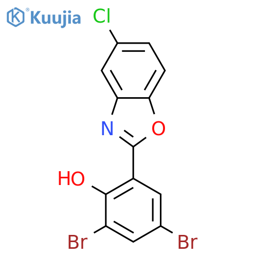 Phenol, 2,4-dibromo-6-(5-chloro-2-benzoxazolyl)- structure