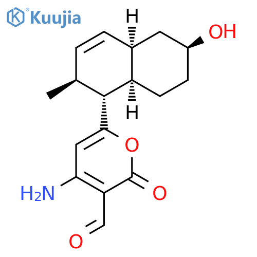 2H-Pyran-3-carboxaldehyde,4-amino-6-[(1R,2S,4aR,6S,8aR)-1,2,4a,5,6,7,8,8a-octahydro-6-hydroxy-2-methyl-1-naphthalenyl]-2-oxo- structure