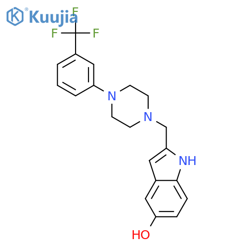 1H-Indol-5-ol, 2-[[4-[3-(trifluoromethyl)phenyl]-1-piperazinyl]methyl]- structure