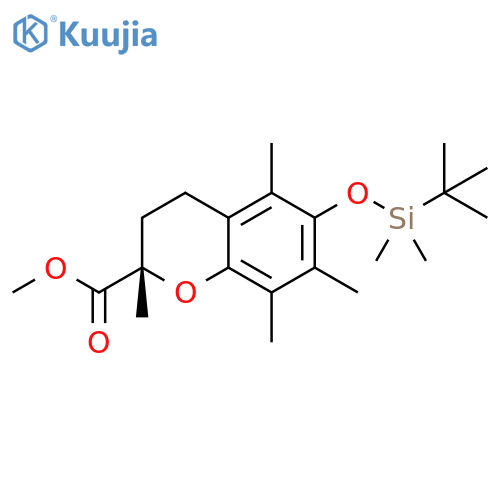 2H-1-Benzopyran-2-carboxylic acid,6-[[(1,1-dimethylethyl)dimethylsilyl]oxy]-3,4-dihydro-2,5,7,8-tetramethyl-,methyl ester, (2S)- structure