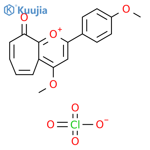 9H-Cyclohepta[b]pyrylium, 4-methoxy-2-(4-methoxyphenyl)-9-oxo-,perchlorate structure