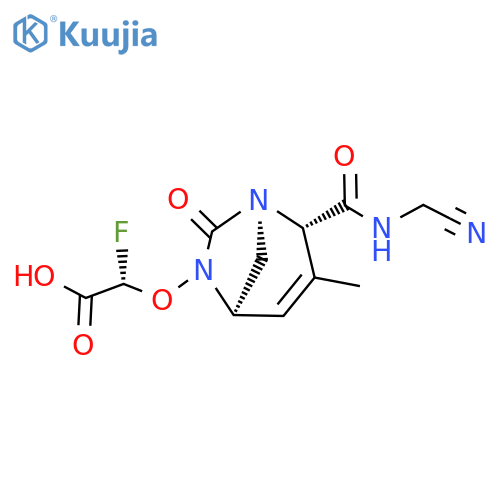 Acetic acid, 2-[[(1R,2S,5R)-2-[[(cyanomethyl)
amino]carbonyl]-3-methyl-7-oxo-1,6-diazab
icyclo[3.2.1]oct-3-en-6-yl]oxy]-2-fluoro-, (2S)- structure