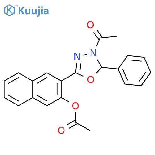 1,3,4-Oxadiazole,3-acetyl-5-[3-(acetyloxy)-2-naphthalenyl]-2,3-dihydro-2-phenyl- structure