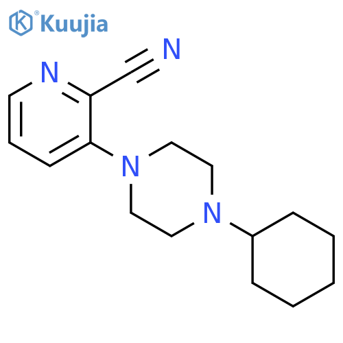 3-(4-cyclohexylpiperazin-1-yl)pyridine-2-carbonitrile structure