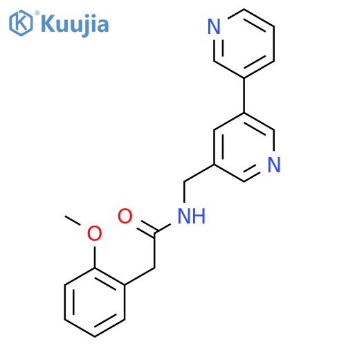 N-({[3,3'-bipyridine]-5-yl}methyl)-2-(2-methoxyphenyl)acetamide structure