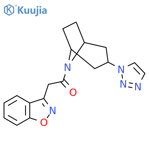 2-(1,2-benzoxazol-3-yl)-1-[3-(1H-1,2,3-triazol-1-yl)-8-azabicyclo[3.2.1]octan-8-yl]ethan-1-one structure