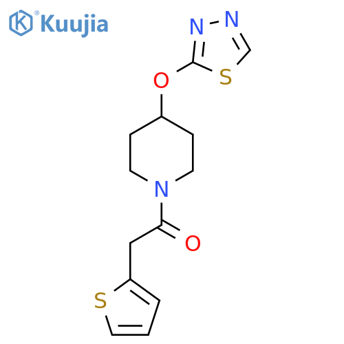 1-4-(1,3,4-thiadiazol-2-yloxy)piperidin-1-yl-2-(thiophen-2-yl)ethan-1-one structure