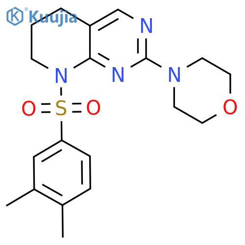 4-[8-(3,4-dimethylbenzenesulfonyl)-5H,6H,7H,8H-pyrido[2,3-d]pyrimidin-2-yl]morpholine structure