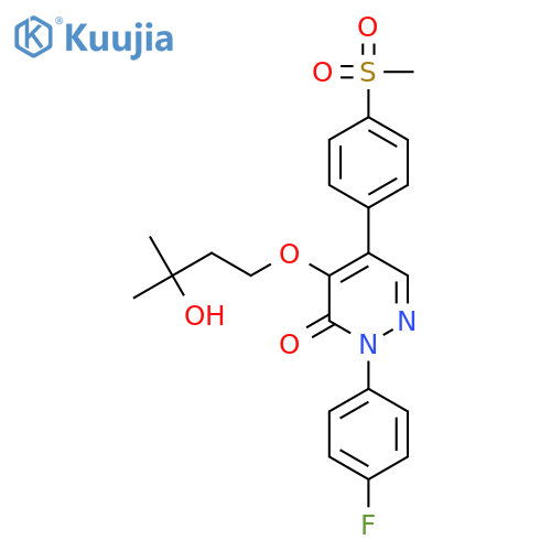 3(2H)-Pyridazinone,2-(4-fluorophenyl)-4-(3-hydroxy-3-methylbutoxy)-5-[4-(methylsulfonyl)phenyl]- structure