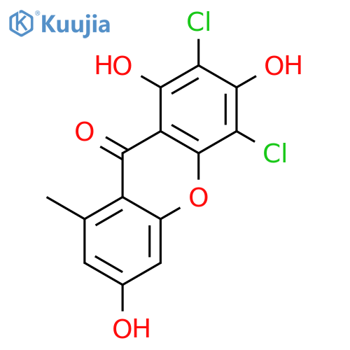 2,4-dichloro-1,3,6-trihydroxy-8-methyl-xanthen-9-one structure