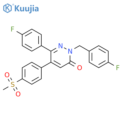 3(2H)-Pyridazinone,6-(4-fluorophenyl)-2-[(4-fluorophenyl)methyl]-5-[4-(methylsulfonyl)phenyl]- structure