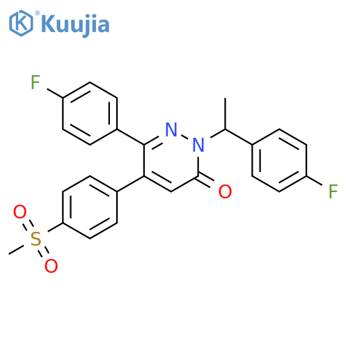 3(2H)-Pyridazinone,6-(4-fluorophenyl)-2-[1-(4-fluorophenyl)ethyl]-5-[4-(methylsulfonyl)phenyl]- structure