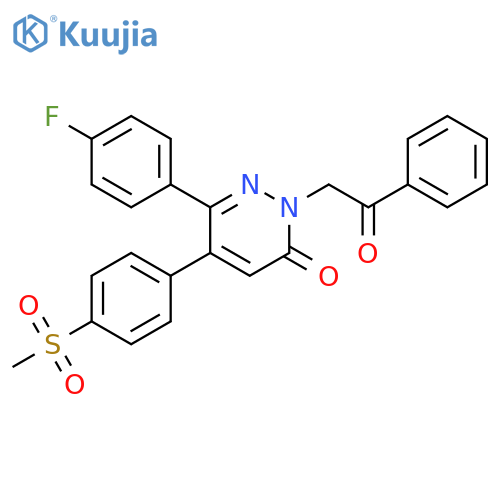 3(2H)-Pyridazinone,6-(4-fluorophenyl)-5-[4-(methylsulfonyl)phenyl]-2-(2-oxo-2-phenylethyl)- structure