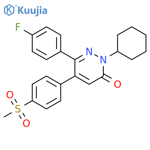 3(2H)-Pyridazinone,2-cyclohexyl-6-(4-fluorophenyl)-5-[4-(methylsulfonyl)phenyl]- structure