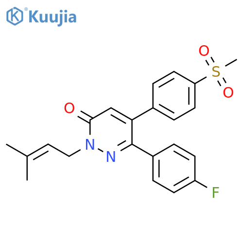 3(2H)-Pyridazinone,6-(4-fluorophenyl)-2-(3-methyl-2-butenyl)-5-[4-(methylsulfonyl)phenyl]- structure