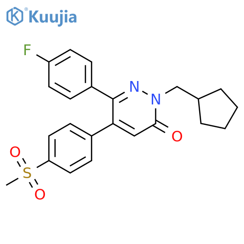 3(2H)-Pyridazinone,2-(cyclopentylmethyl)-6-(4-fluorophenyl)-5-[4-(methylsulfonyl)phenyl]- structure