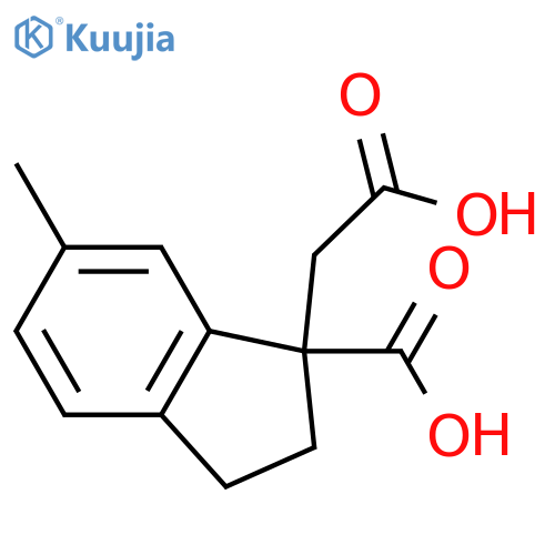 1H-Indene-1-acetic acid, 1-carboxy-2,3-dihydro-6-methyl- structure