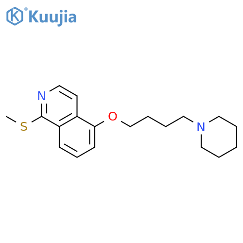 Isoquinoline, 1-(methylthio)-5-[4-(1-piperidinyl)butoxy]- structure