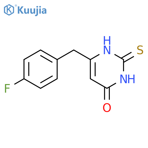 6-(4-fluorobenzyl)-2-mercaptopyrimidin-4-ol structure