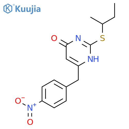 3,4-dihydro-2-(1-methylpropylthio)-6-(4-nitrophenylmethyl)pyrimidin-4(3H)-one structure