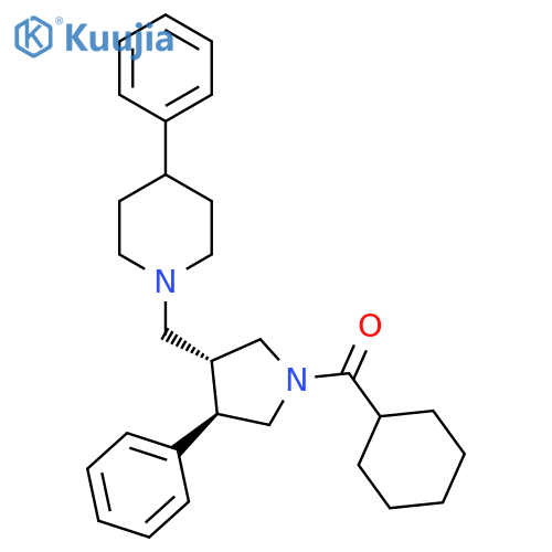 Methanone, cyclohexyl[(3R,4R)-3-phenyl-4-[(4-phenyl-1-piperidinyl)methyl]-1-pyrrolidinyl]-, rel- structure