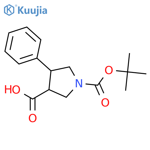 trans-1-(tert-Butoxycarbonyl)-4-phenylpyrrolidine-3-carboxylic acid structure