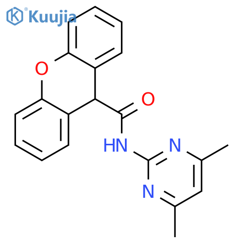 N-(4,6-dimethyl-2-pyrimidinyl)-9H-xanthene-9-carboxamide structure