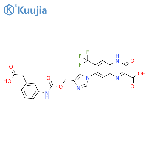 2-Quinoxalinecarboxylic acid,7-[4-[[[[[3-(carboxymethyl)phenyl]amino]carbonyl]oxy]methyl]-1H-imidazol-1-yl]-3,4-dihydro-3-oxo-6-(trifluoromethyl)- structure