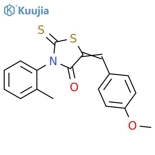 4-Thiazolidinone,5-[(4-methoxyphenyl)methylene]-3-(2-methylphenyl)-2-thioxo- structure