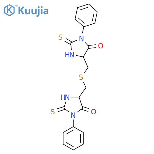4-Imidazolidinone,5,5'-[thiobis(methylene)]bis[3-phenyl-2-thioxo- (9CI) structure