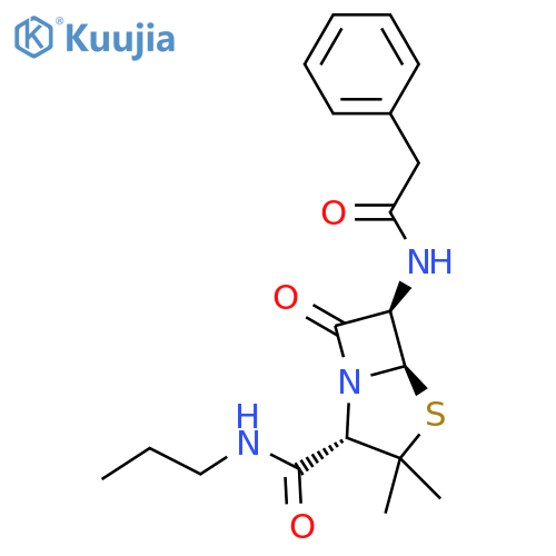 4-Thia-1-azabicyclo[3.2.0]heptane-2-carboxamide,3,3-dimethyl-7-oxo-6-[(phenylacetyl)amino]-N-propyl-, [2S-(2a,5a,6b)]- (9CI) structure