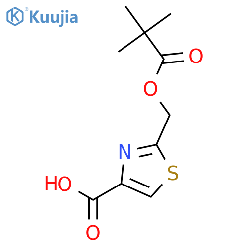 2-(2,2-Dimethyl-propionyloxymethyl)-thiazole-4-carboxylicacid structure