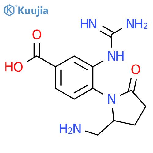 Benzoic acid,3-[(aminoiminomethyl)amino]-4-[2-(aminomethyl)-5-oxo-1-pyrrolidinyl]- structure