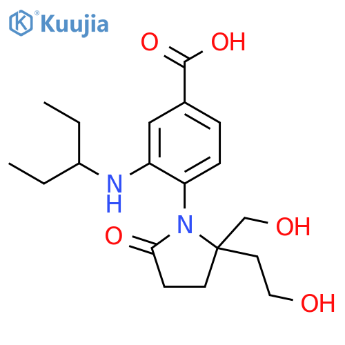 Benzoic acid,3-[(1-ethylpropyl)amino]-4-[2-(2-hydroxyethyl)-2-(hydroxymethyl)-5-oxo-1-pyrrolidinyl]- structure