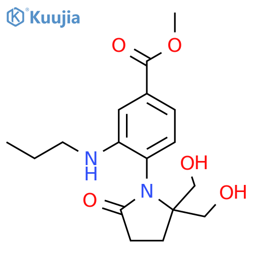 Benzoic acid,4-[2,2-bis(hydroxymethyl)-5-oxo-1-pyrrolidinyl]-3-(propylamino)-, methylester structure