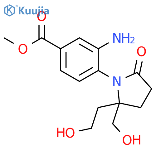 Benzoic acid,3-amino-4-[2-(2-hydroxyethyl)-2-(hydroxymethyl)-5-oxo-1-pyrrolidinyl]-,methyl ester structure